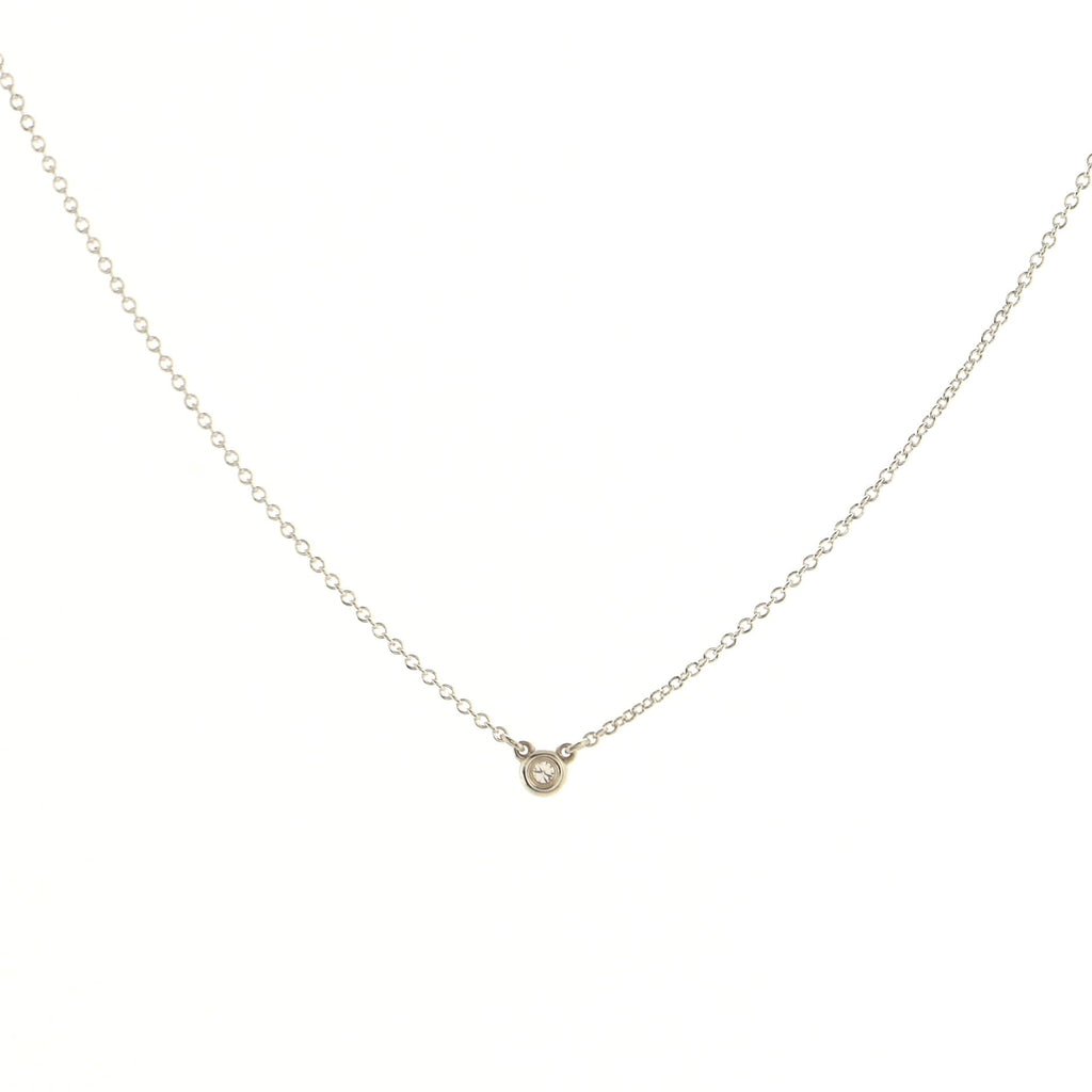 Elsa Peretti Diamonds By The Yard Pendant Necklace Sterling Silver with Diamond .03CT