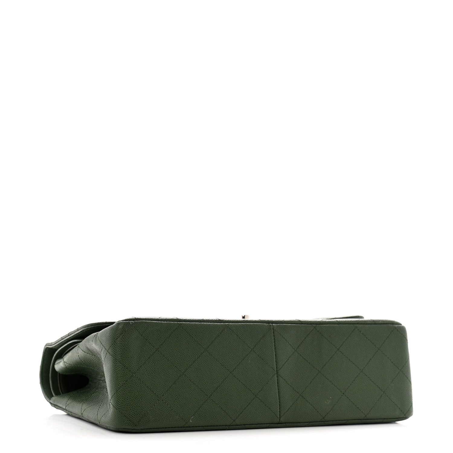 Caviar Quilted Jumbo Double Flap Green