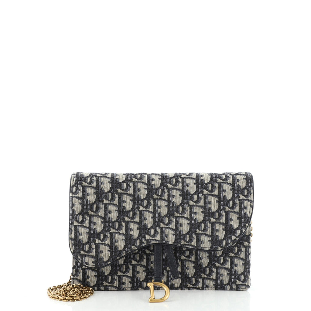 Saddle Chain Clutch Oblique Canvas