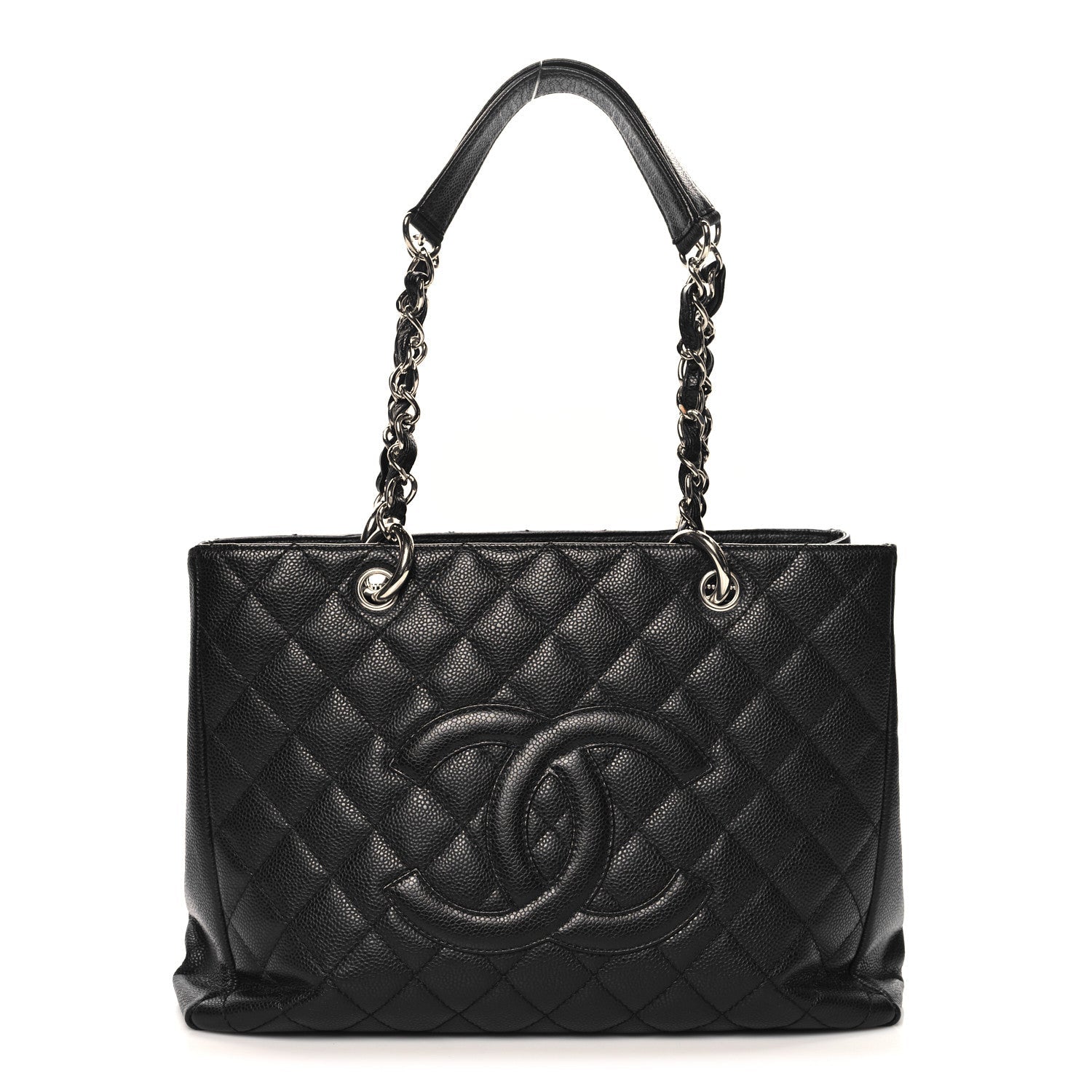 Caviar Quilted Grand Shopping Tote GST Black