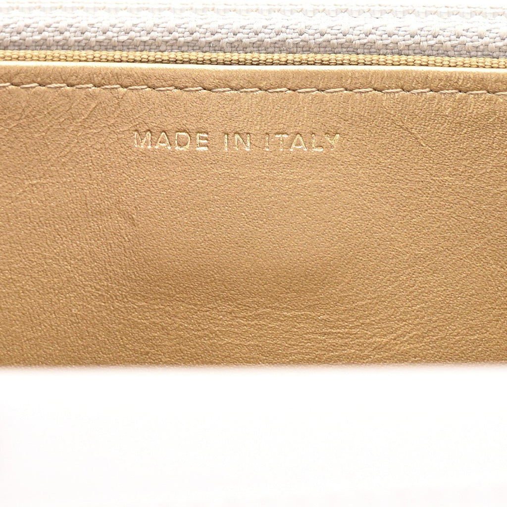 Lambskin Quilted CC Pearl Crush Wallet on Chain WOC Grey