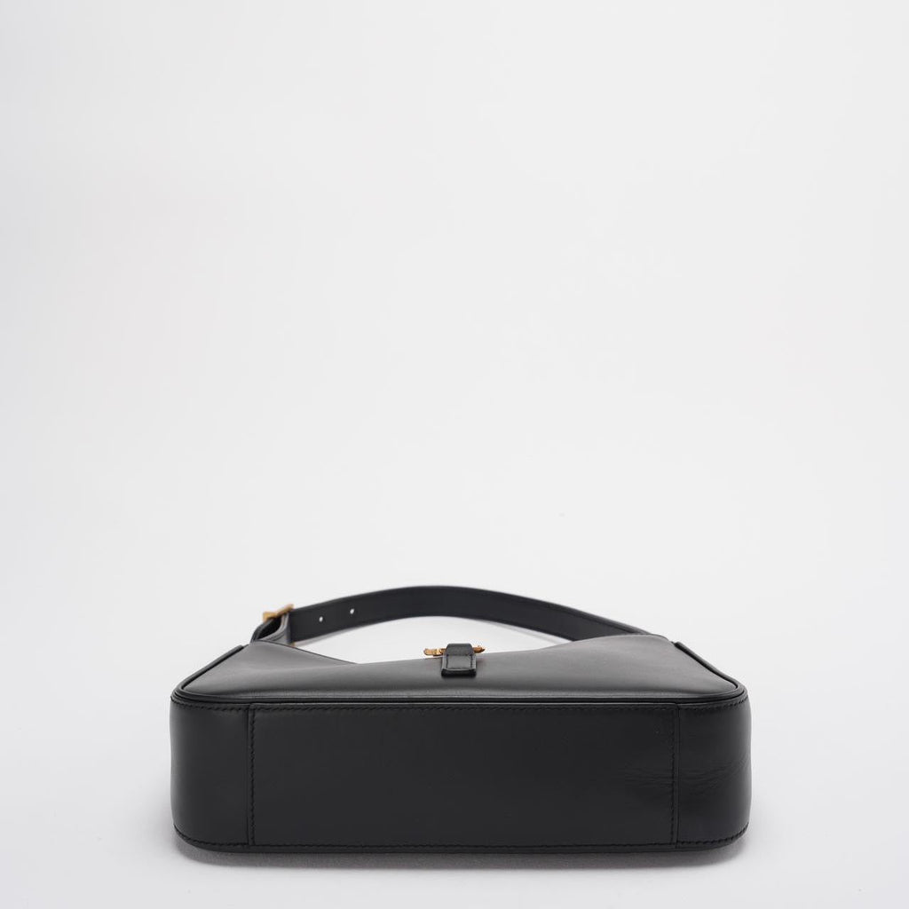 Saint Laurent Le 5 a 7 Black Hobo Bag  with Gold Hardware
