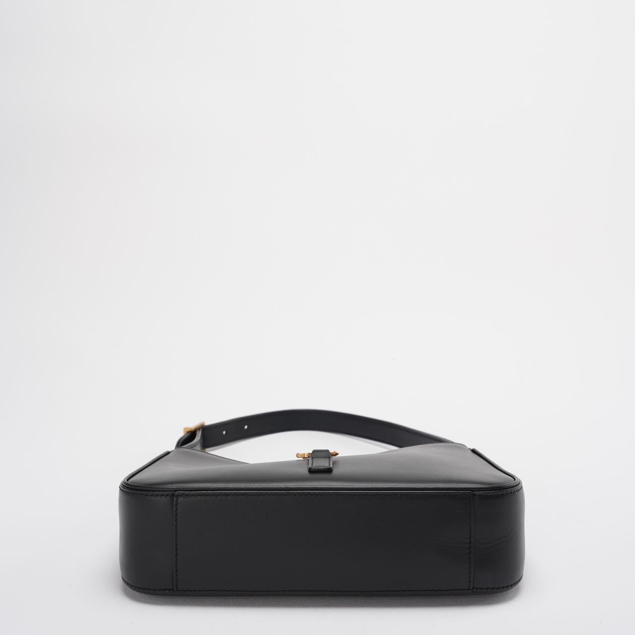 Saint Laurent Le 5 a 7 Black Hobo Bag  with Gold Hardware