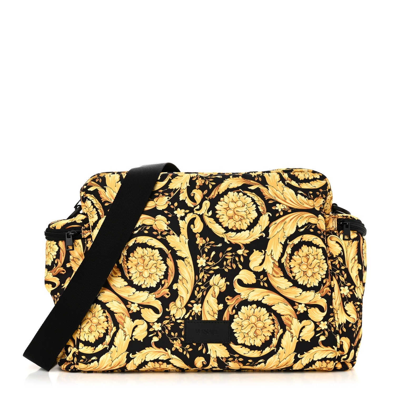 Nylon Baroque Diaper Bag Black