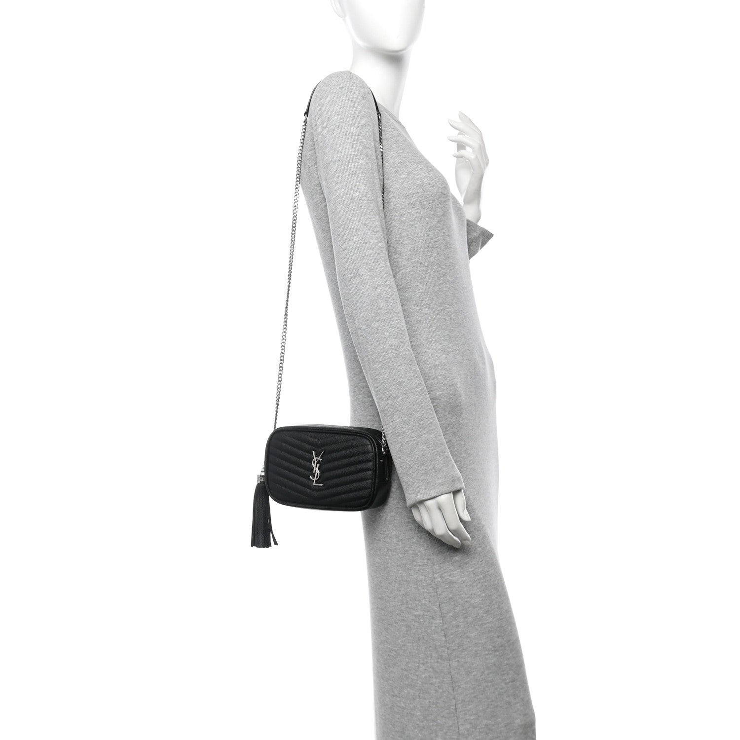 Grain De Poudre Matelasse Monogram Mini Lou Camera Bag Black