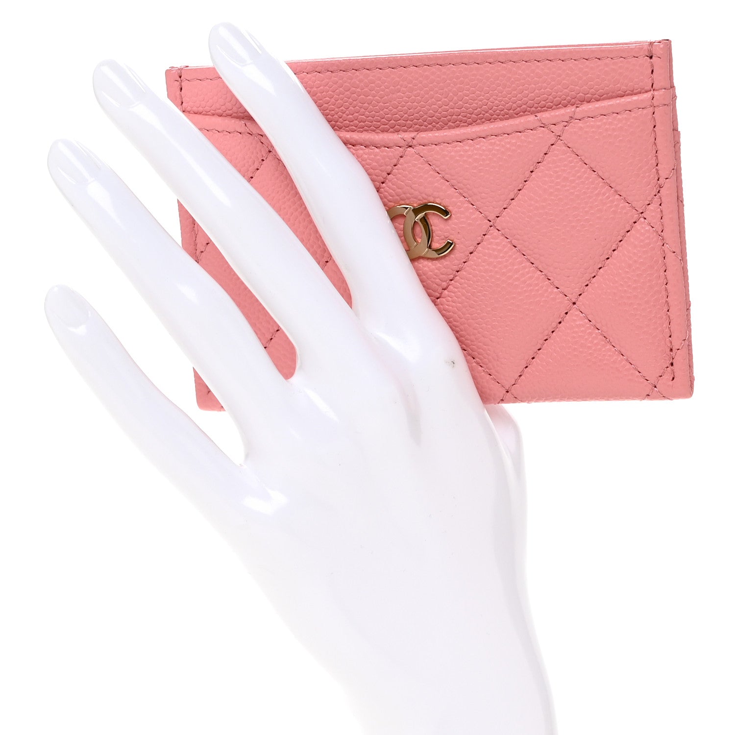 Caviar Quilted  Holder Pink