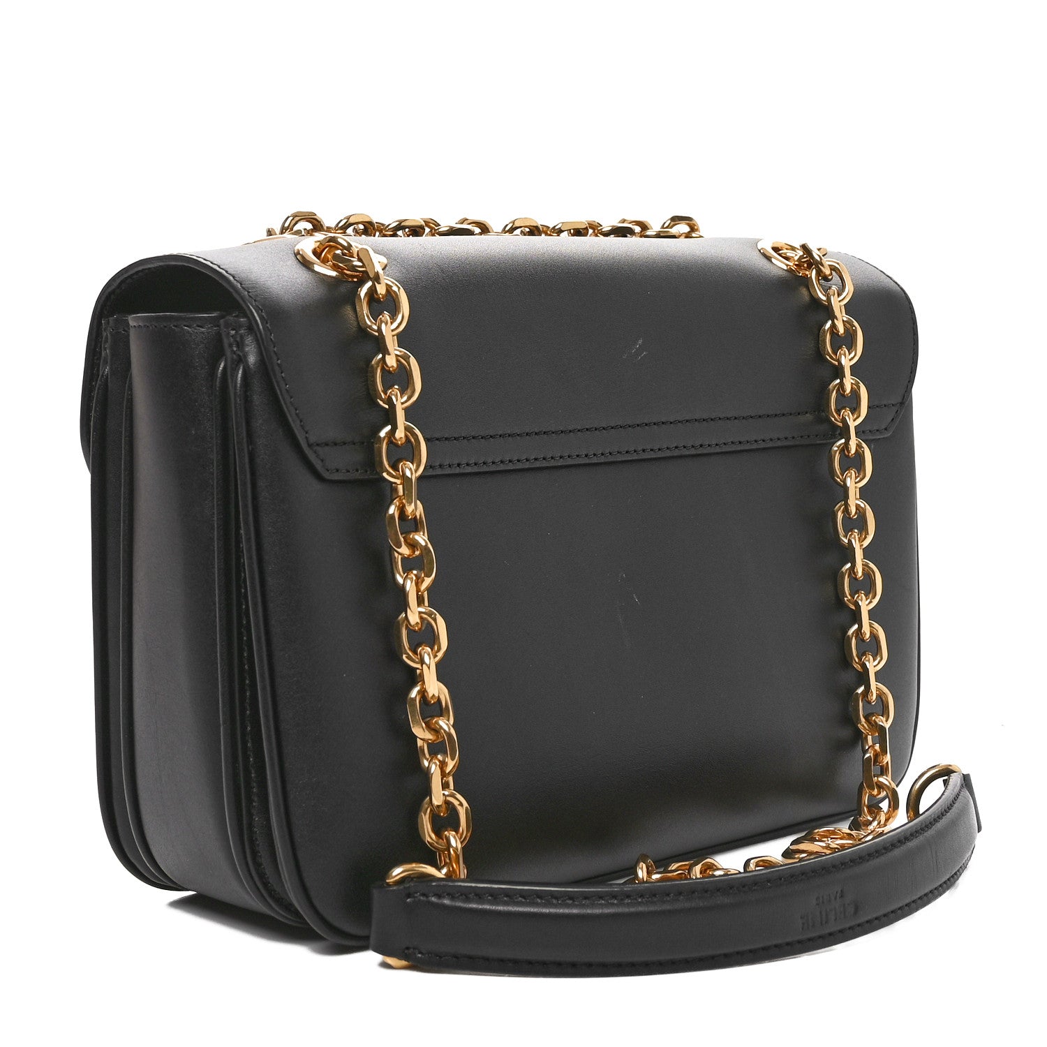 Shiny Calfskin Medium C Bag Black