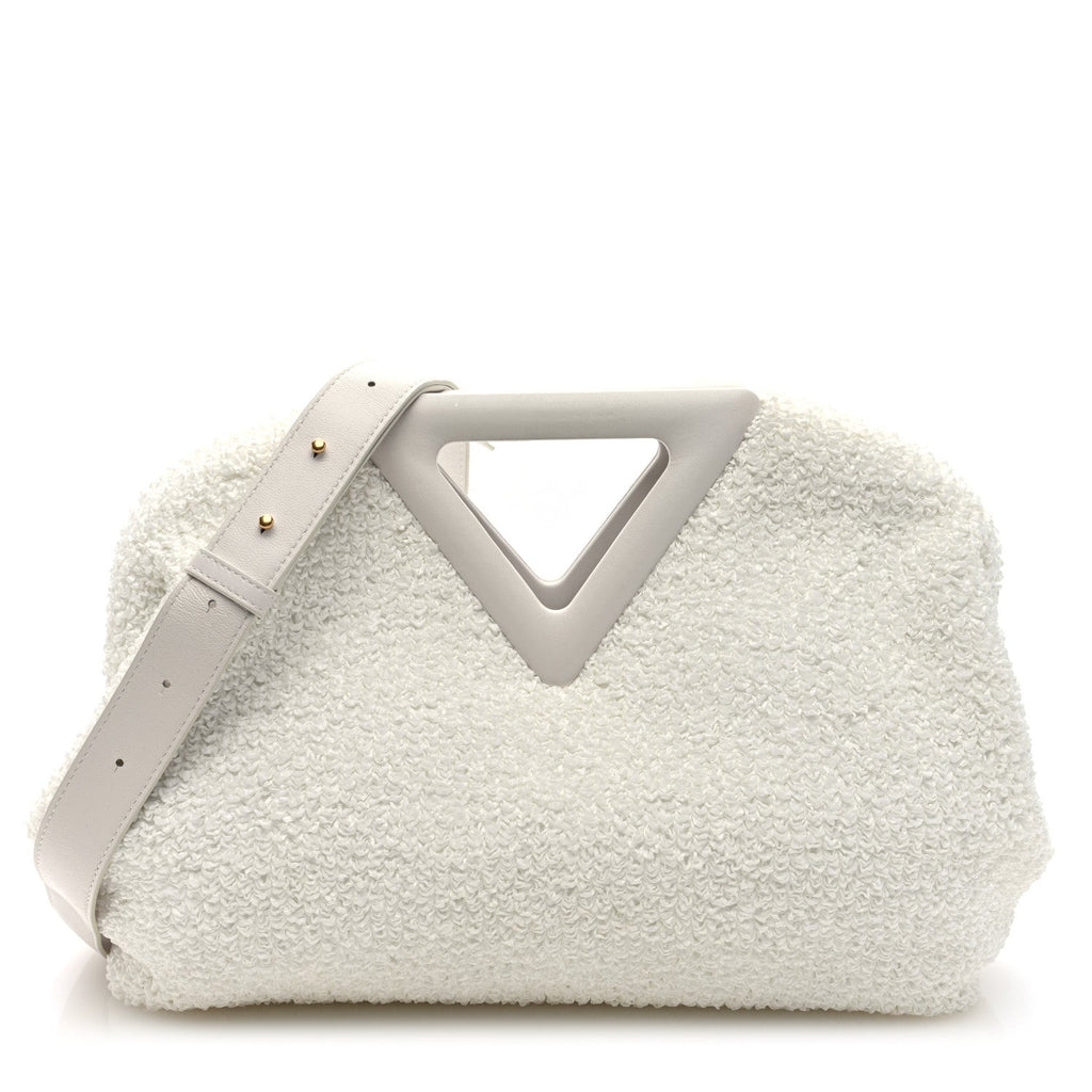 Boucle Curly Raffia The Point Triangle Bag Chalk