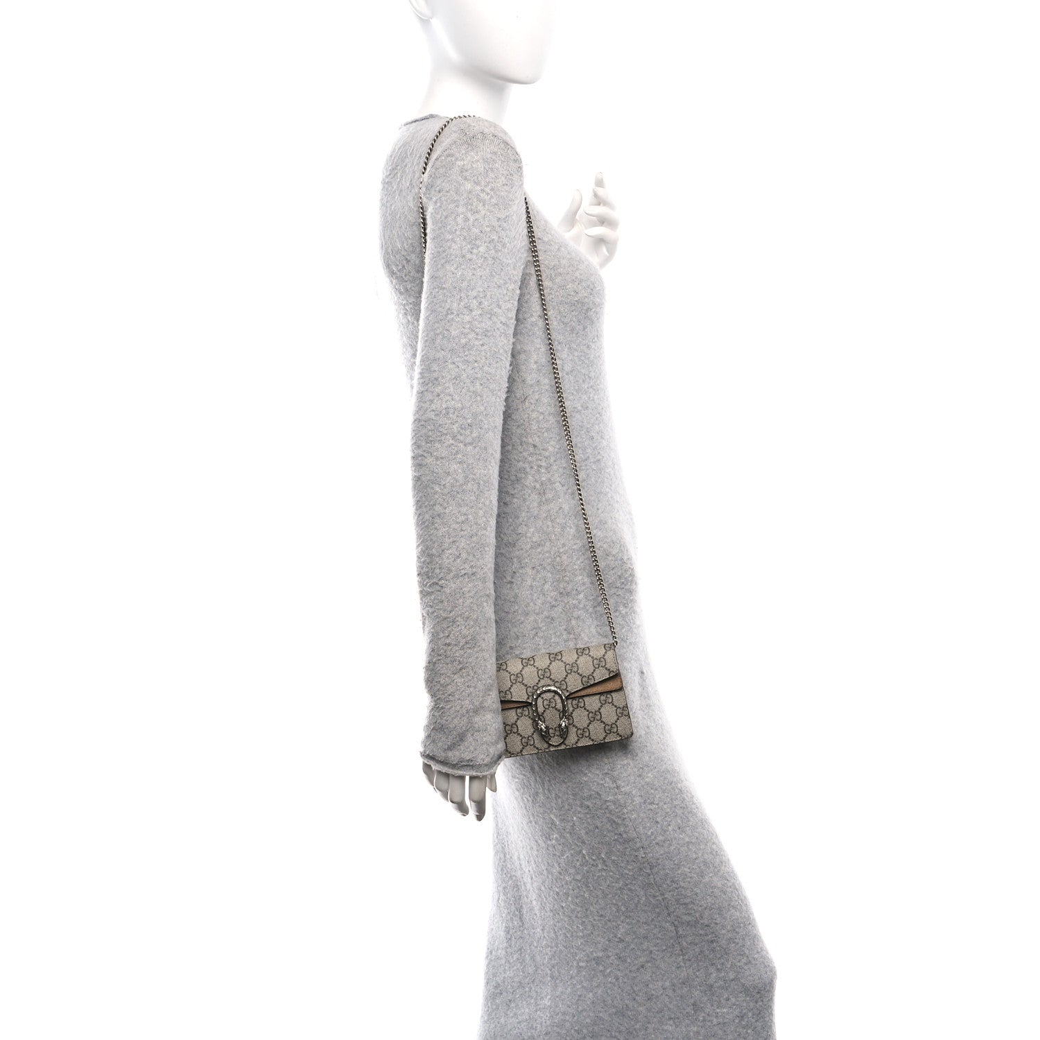 GG Supreme Monogram Super Mini Dionysus Shoulder Bag Taupe