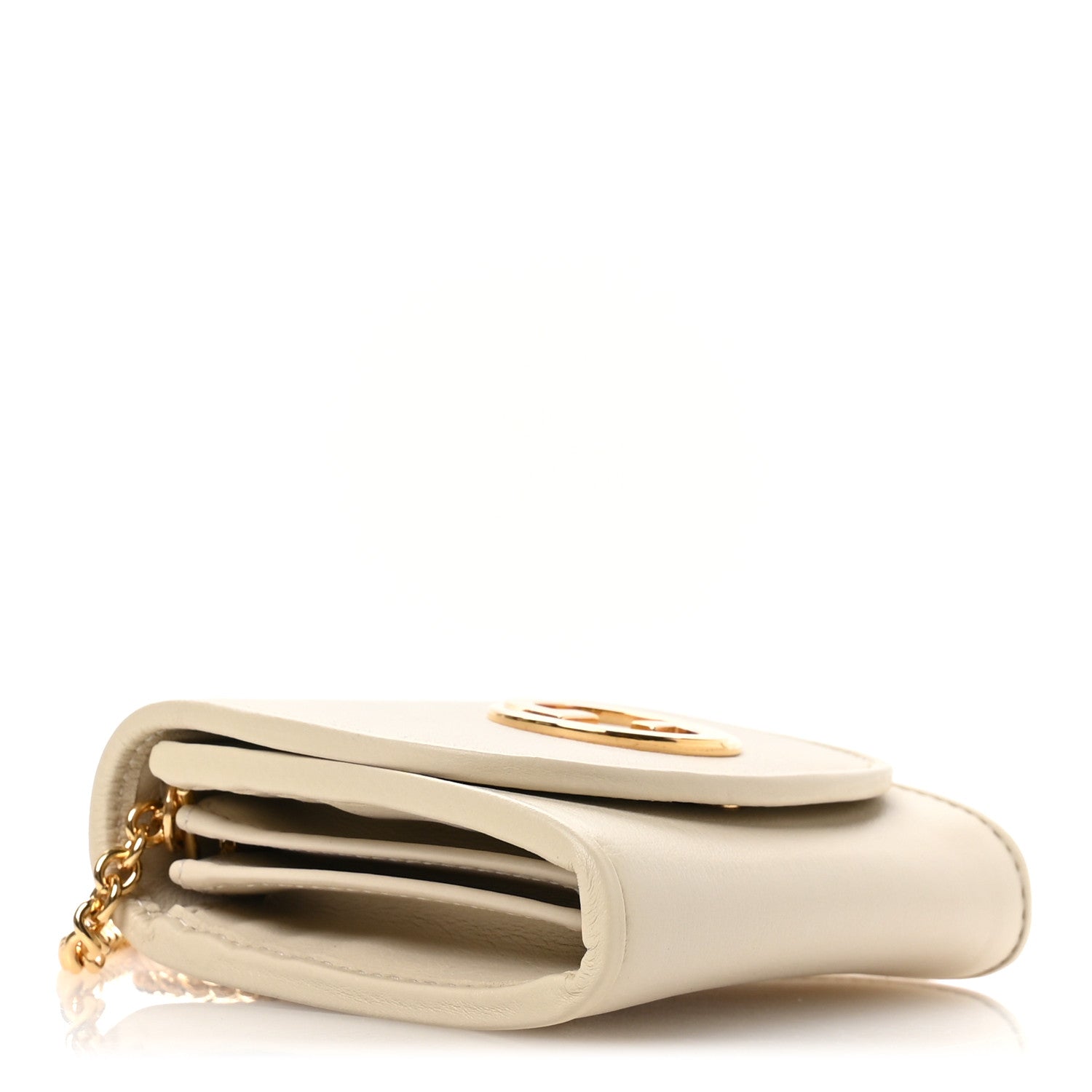 Roxy Calfskin Medium Blondie Chain Wallet Mystic White