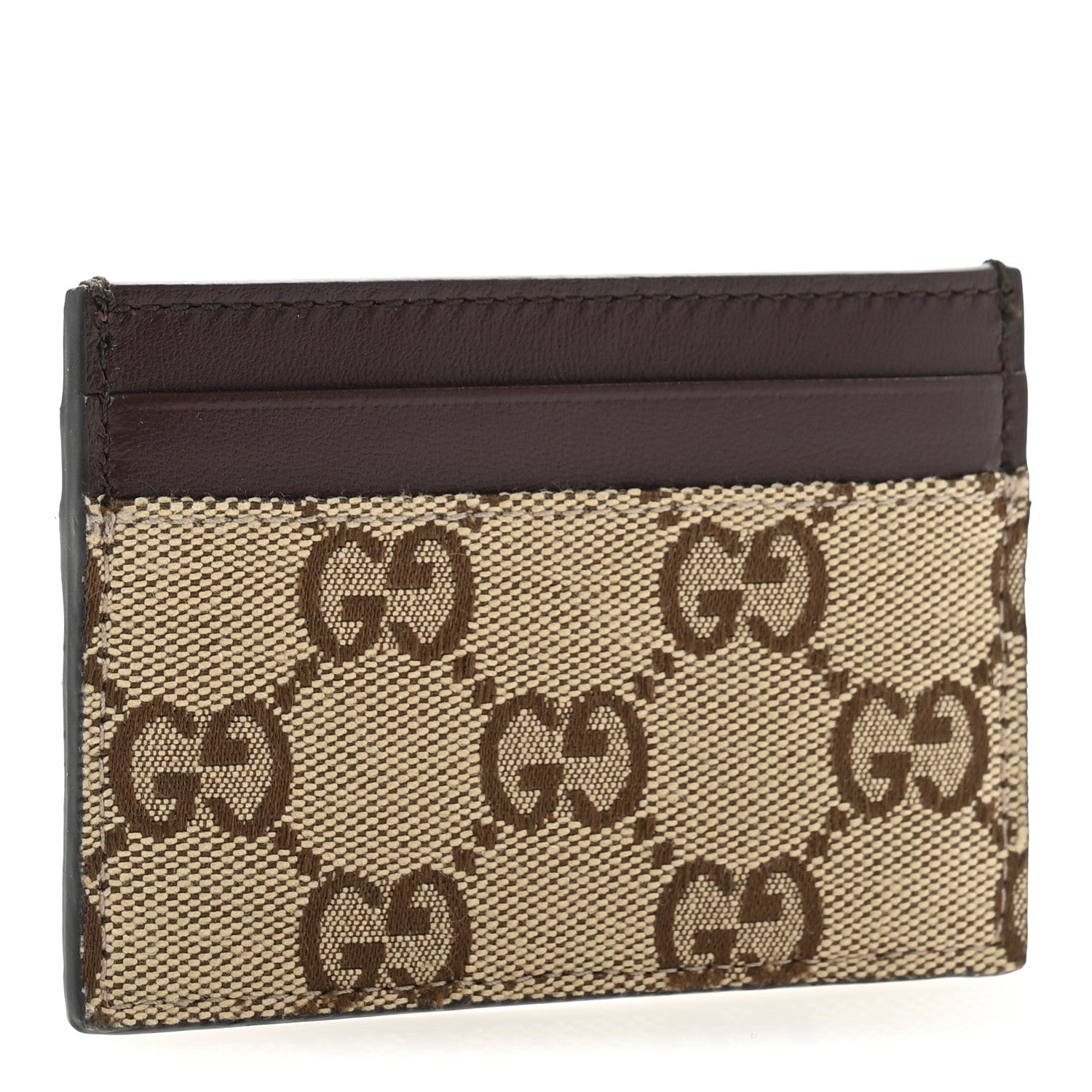 GG Monogram Calfskin  Holder Beige Ebony Cuir
