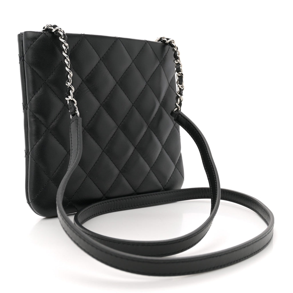 Lambskin Quilted Crossbody Bag Black