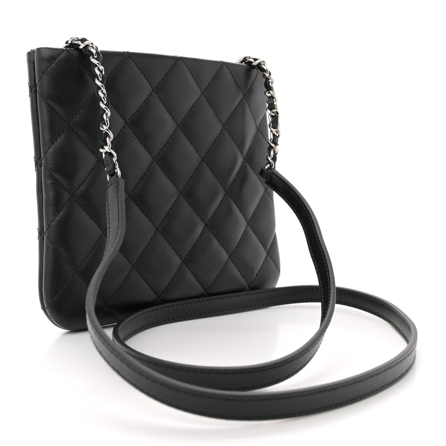 Lambskin Quilted Crossbody Bag Black