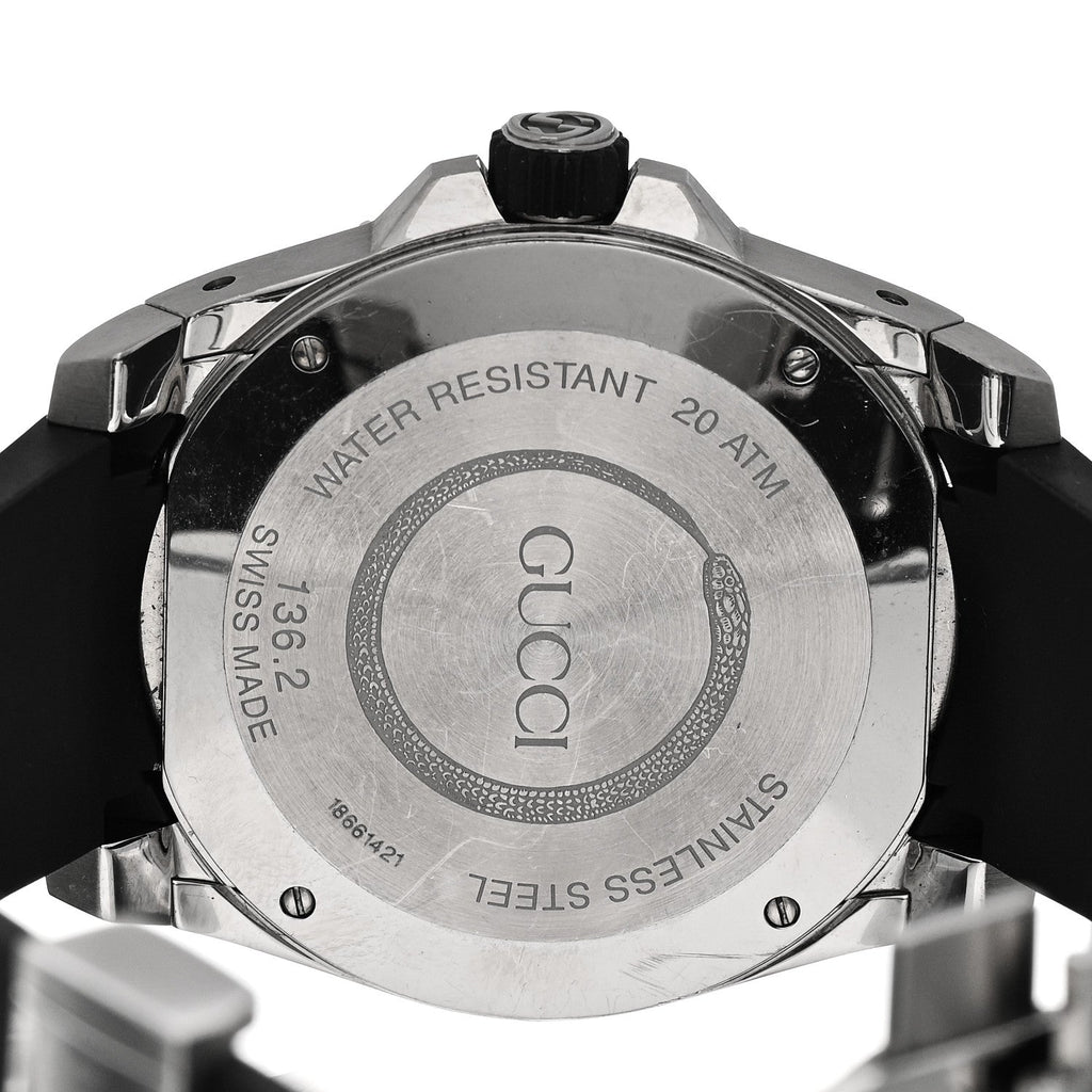 Stainless Steel Rubber 45mm Dive Snake Quartz Watch Black