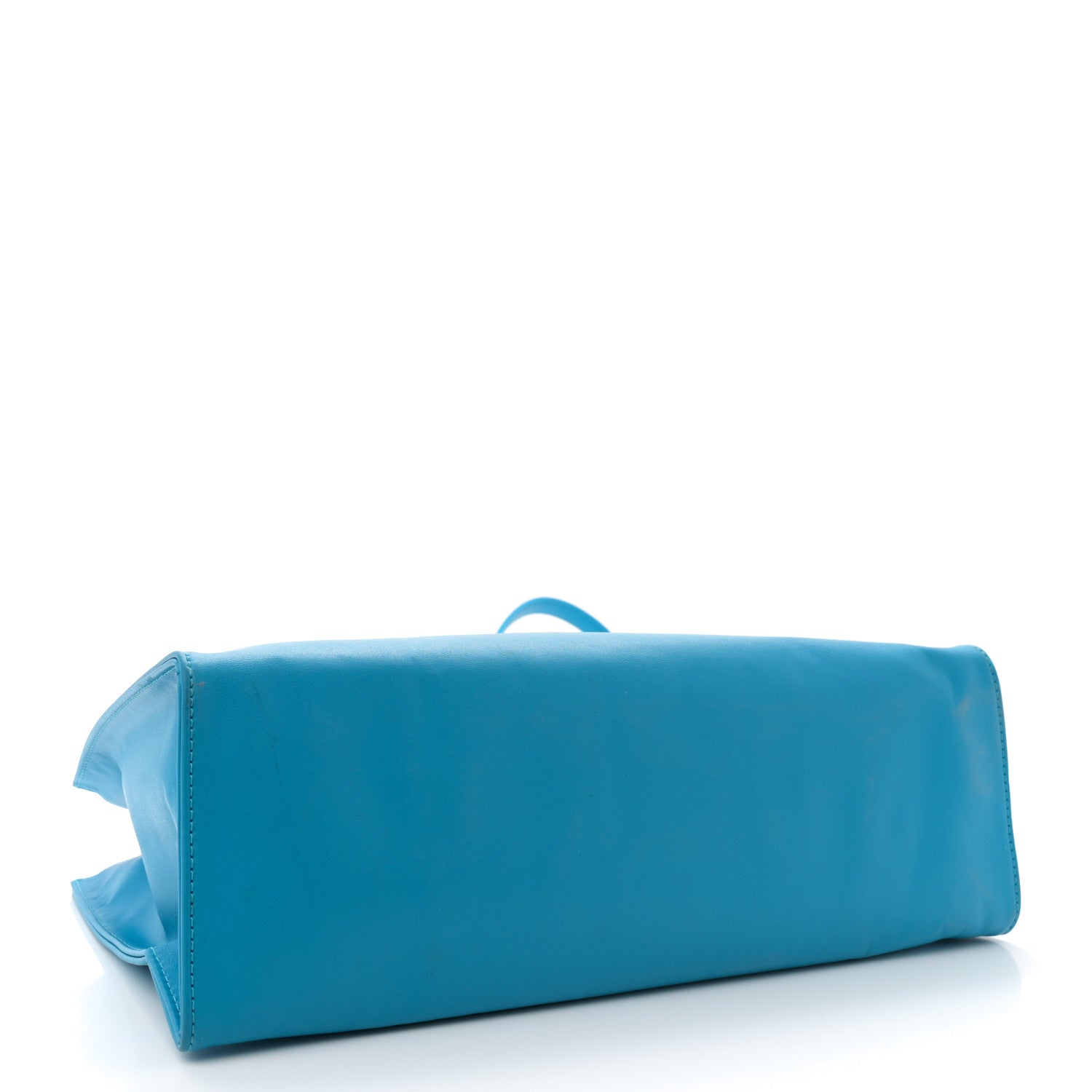 Vegan Leather Medium Shopping Bag Cyan