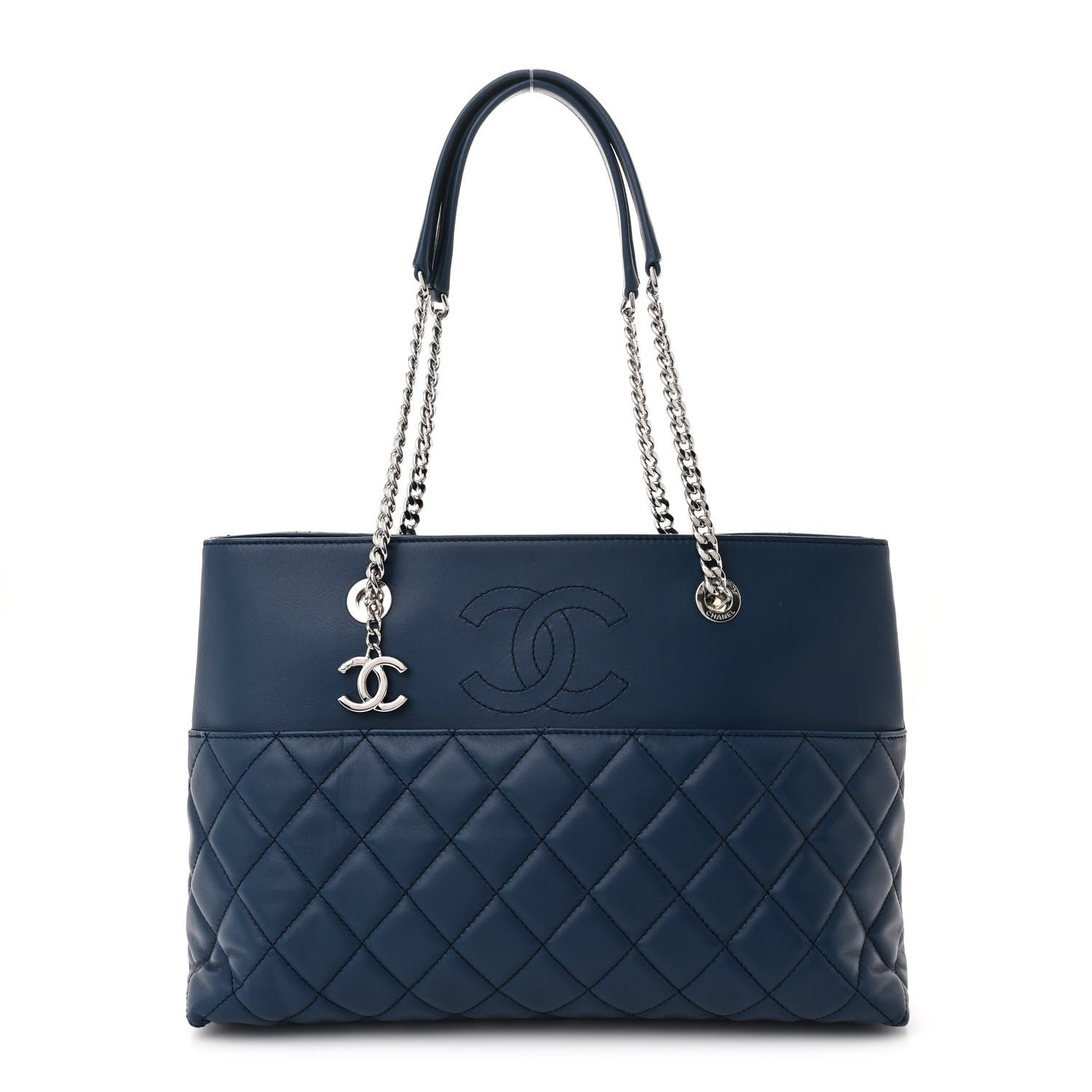 Lambskin Quilted Medium Urban Delight Tote Blue