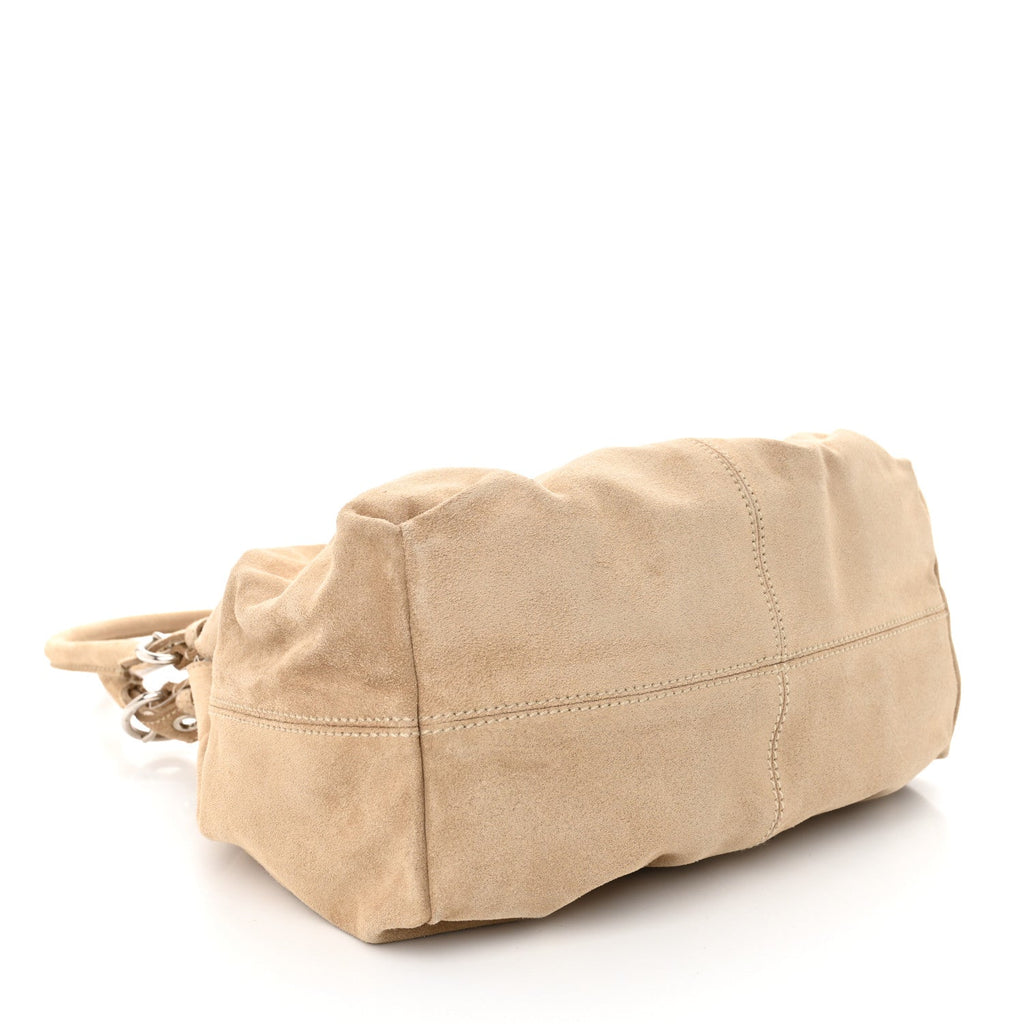 Suede Scamosciato Shopping Tote Sabbia