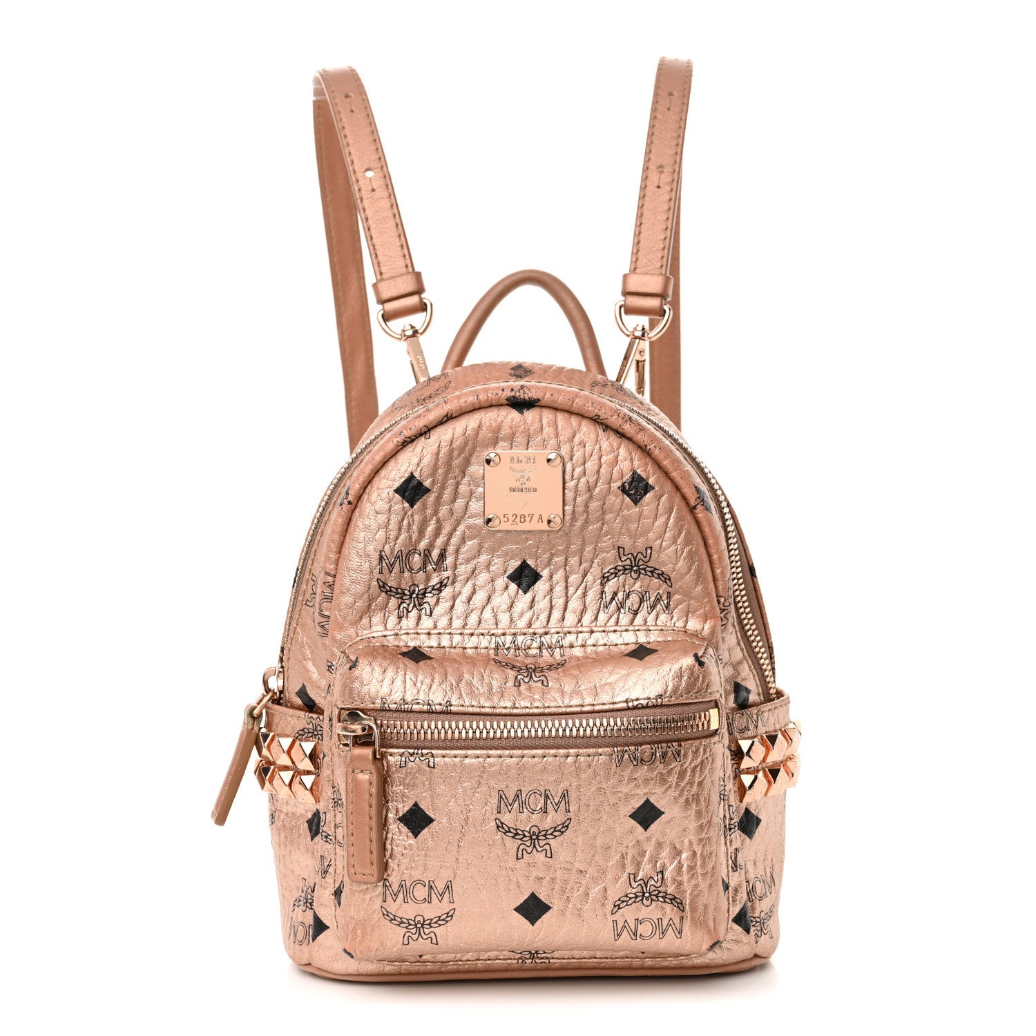 Metallic Visetos Studded X-Mini Bebe Boo Backpack Champagne Gold
