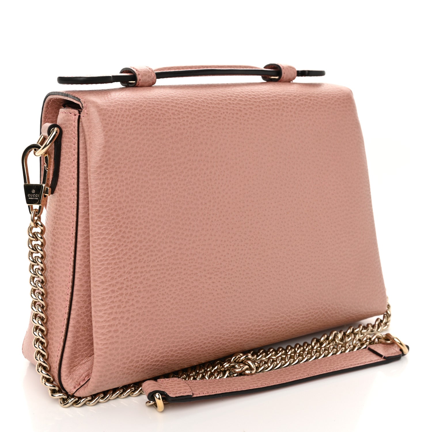 Dollar Calfskin Interlocking G Top Handle Shoulder Bag Soft Pink