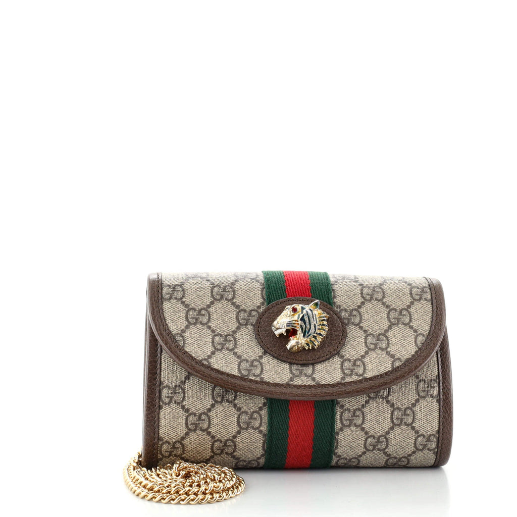 Rajah Web Chain Shoulder Bag GG Coated Canvas Mini