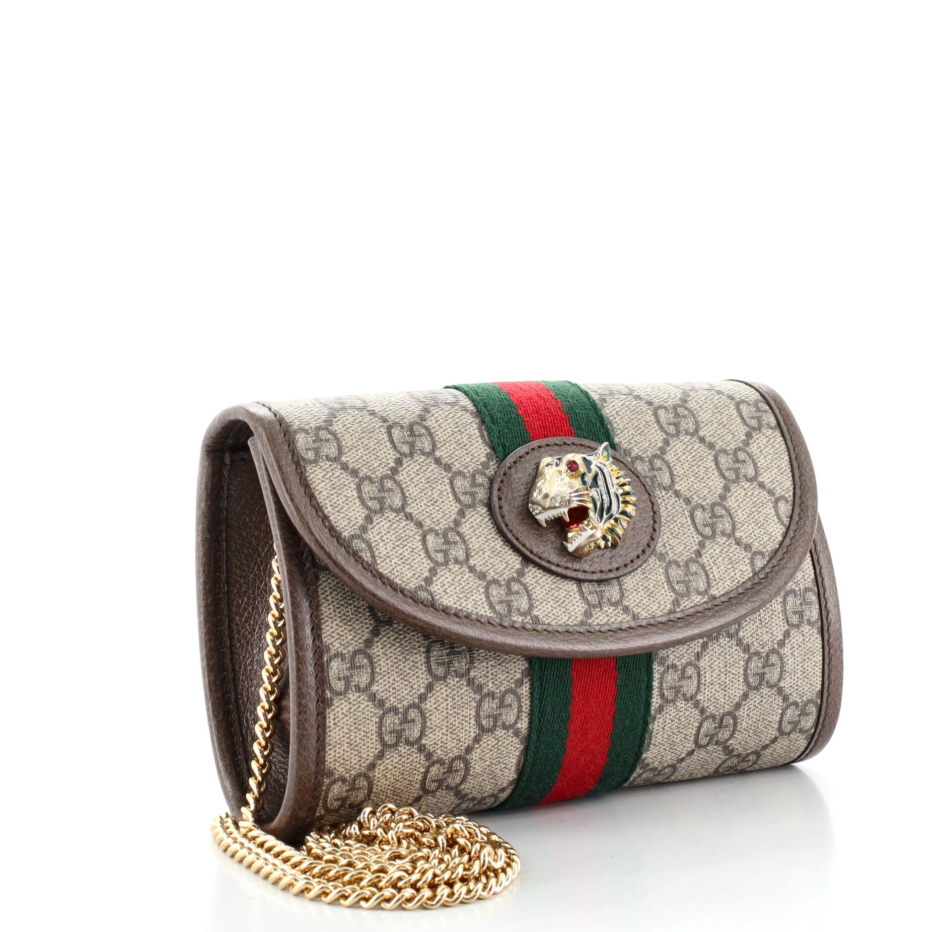 Rajah Web Chain Shoulder Bag GG Coated Canvas Mini
