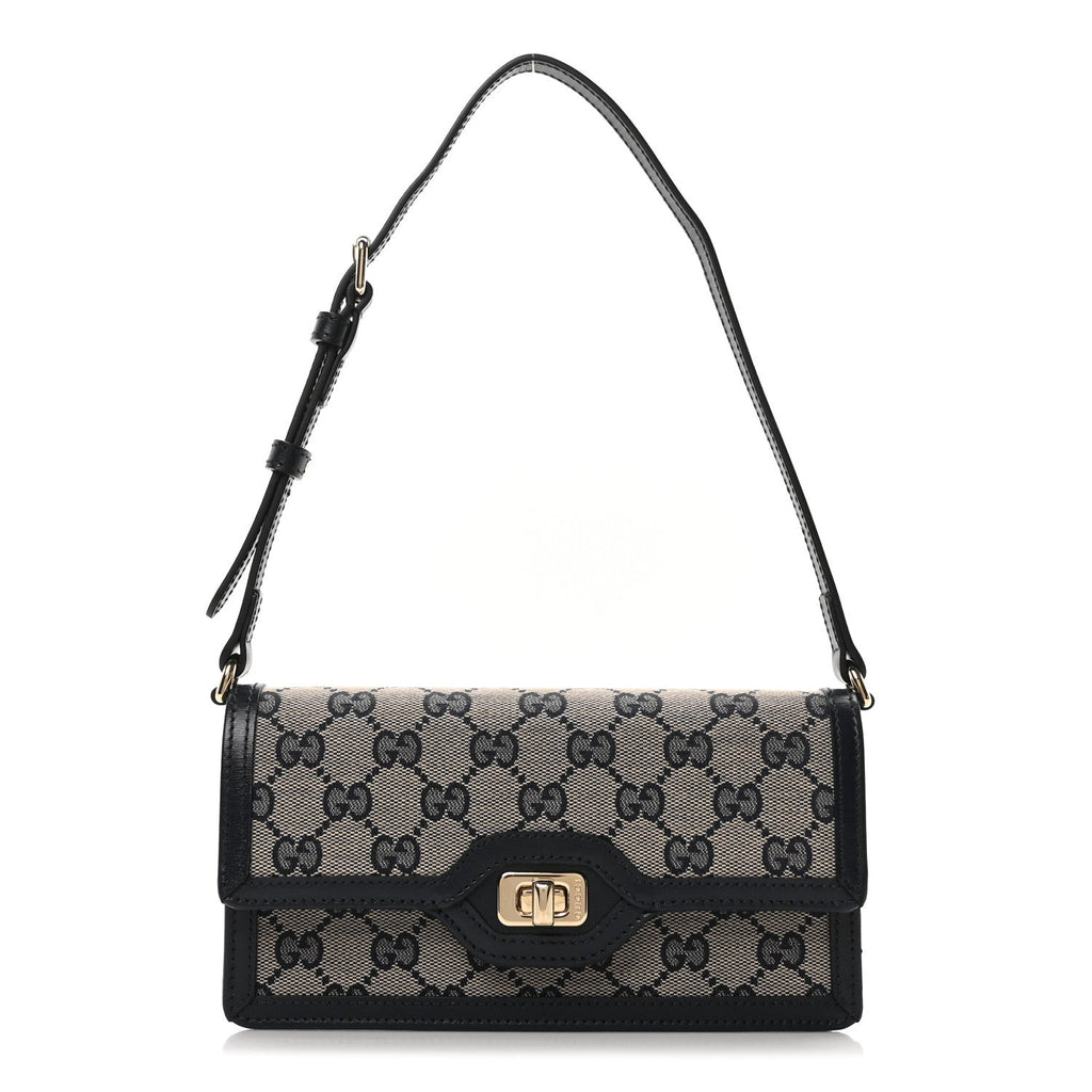 GG Monogram Mini Luce Shoulder Bag Beige Blue