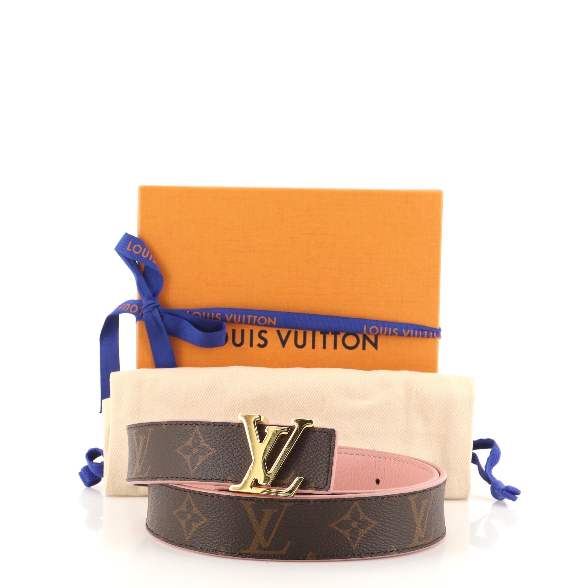 LV Initiales Reversible Belt Monogram Canvas and Leather Medium 80