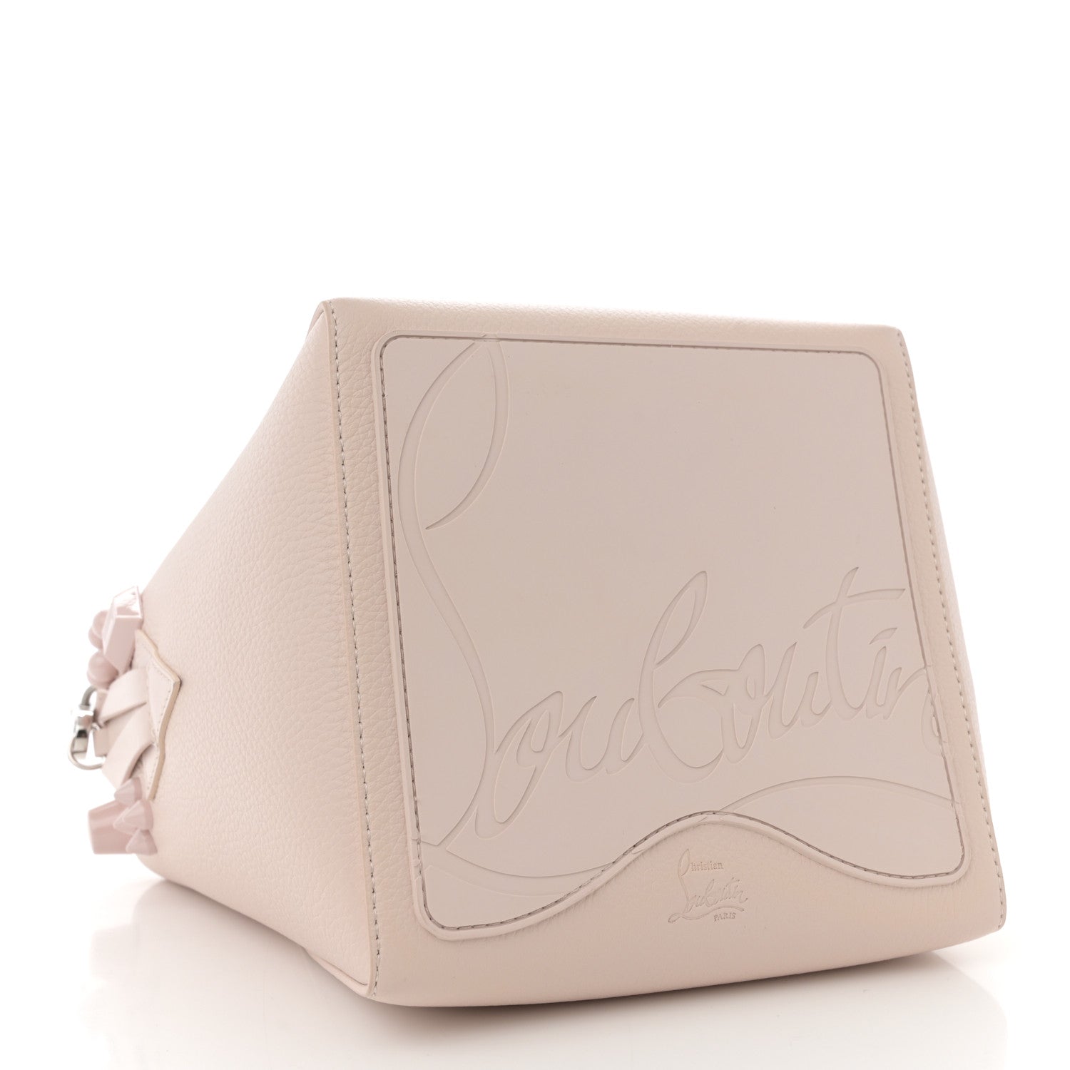 Calfskin Spiked Mini Cabachic Mini Bucket Bag Leche