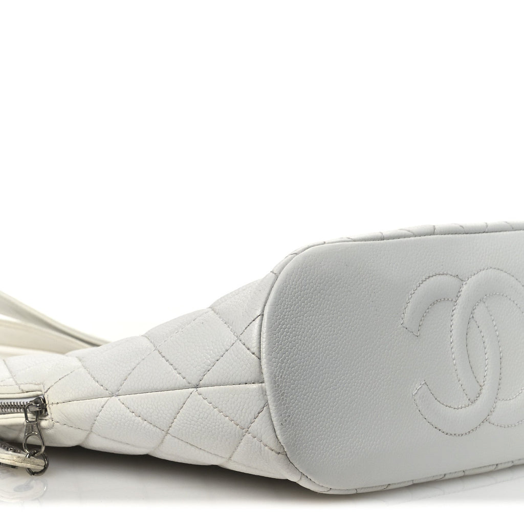 Caviar Quilted Shoulder Bag White