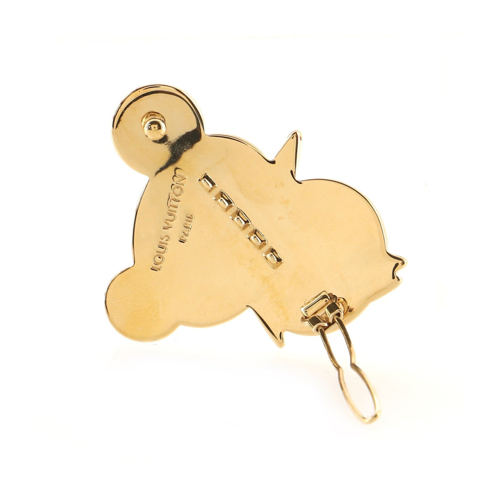 Murakami Panda Hair Clip Barette Metal and Enamel XS