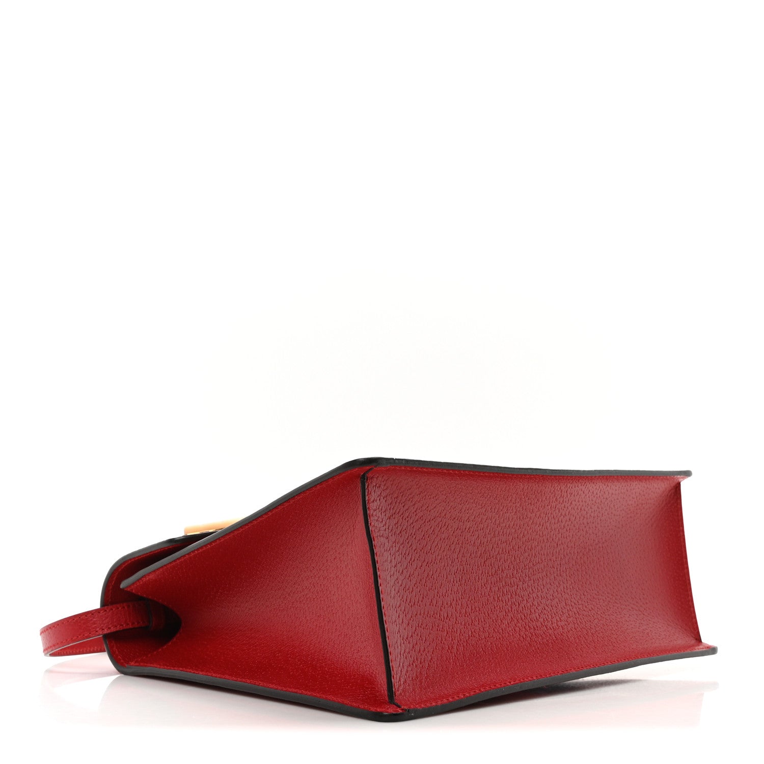 Calfskin Bamboo Web Medium Falena Moth Top Handle Bag Hibiscus Red