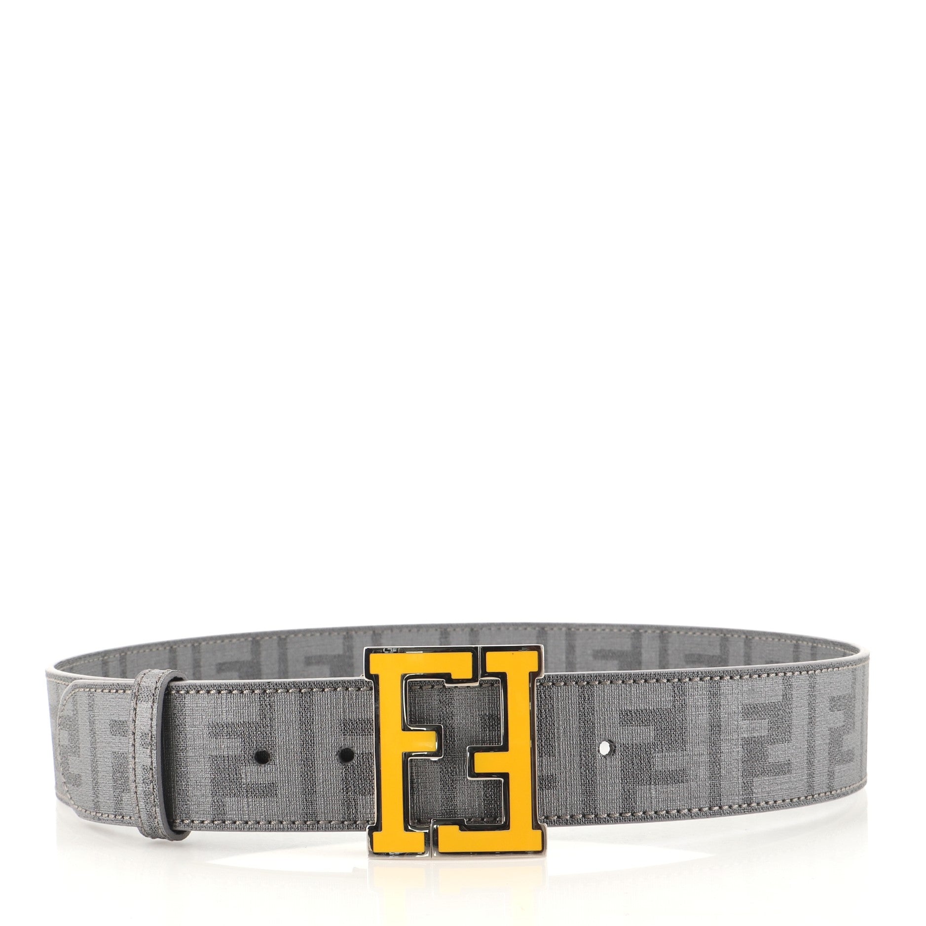 FF Buckle Belt Zucca Coated Canvas Wide 85