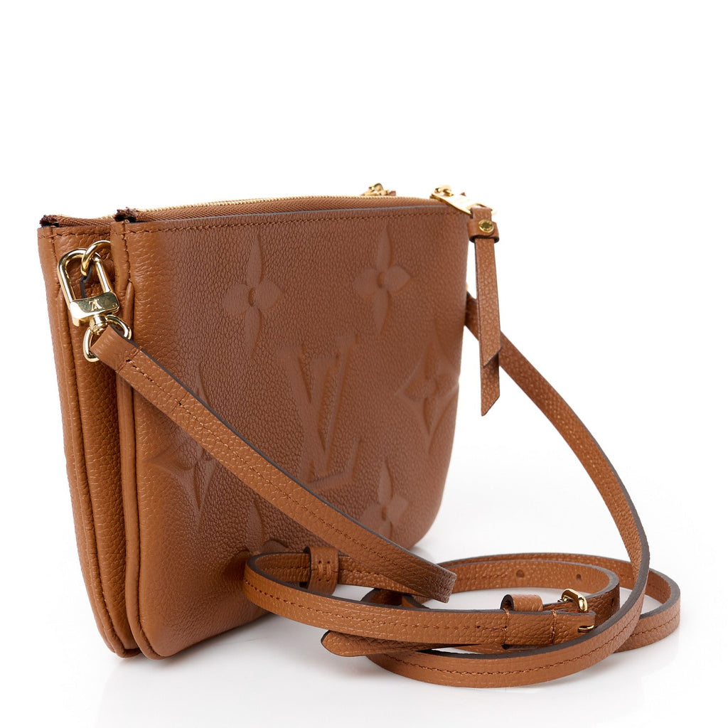 Empreinte Monogram Giant Double Zip Pochette Caramel