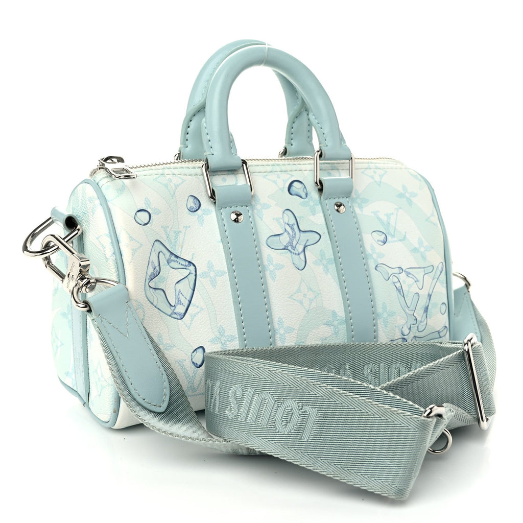 Monogram Aquagarden Keepall Bandouliere 25 Crystal Blue