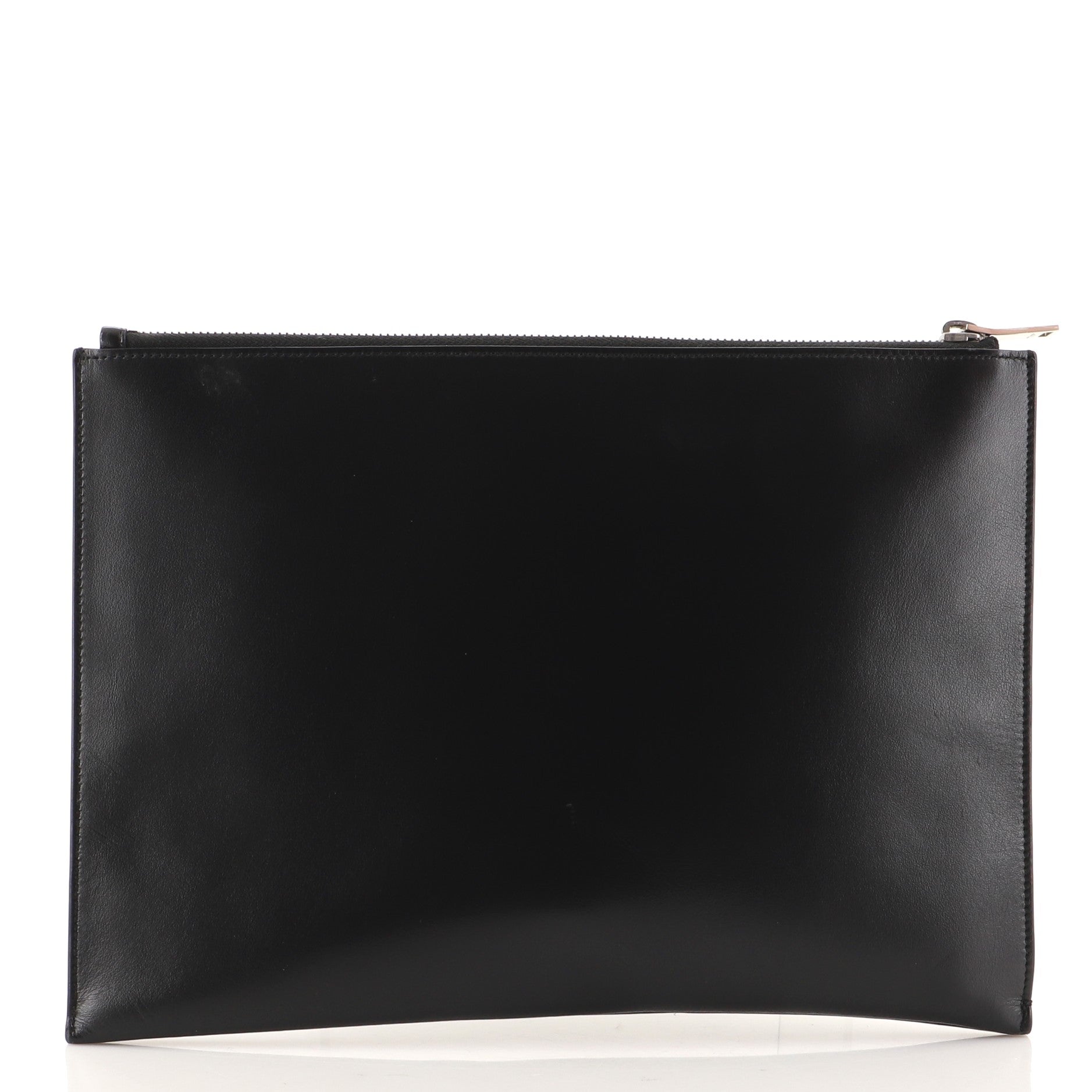 Logo Zip Clutch Printed Leather Medium