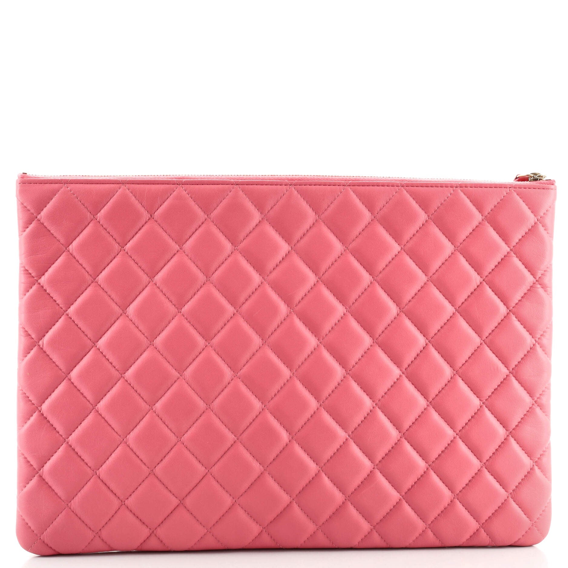 CC Casino O Case Clutch Quilted Lambskin Large