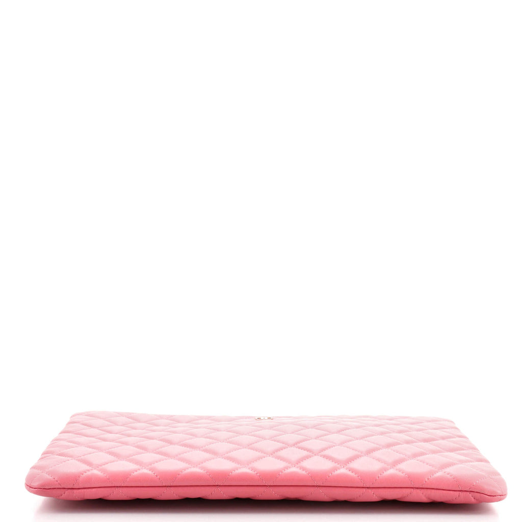 CC Casino O Case Clutch Quilted Lambskin Large
