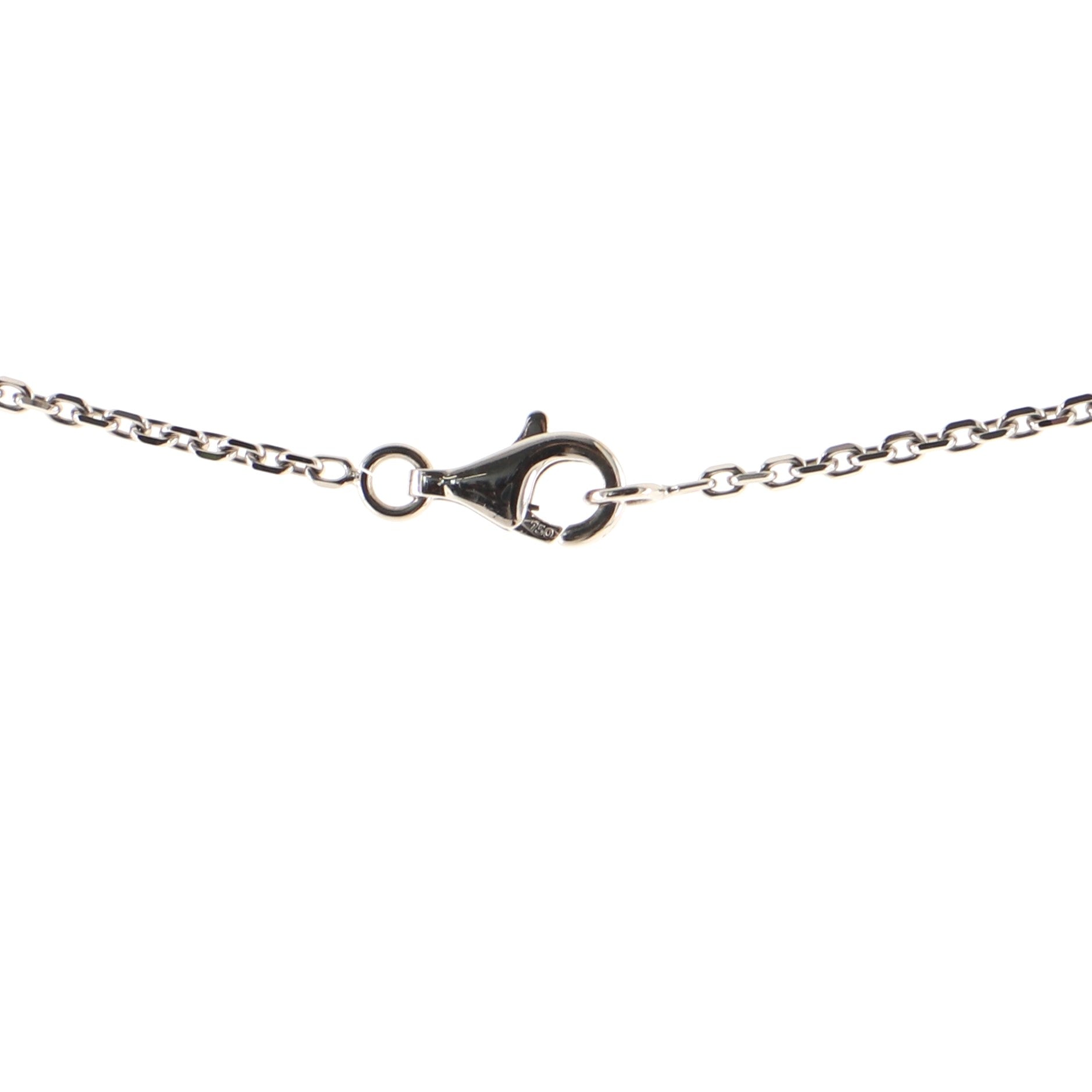 Camelia Lariat Necklace 18K White Gold with Diamonds and Agate