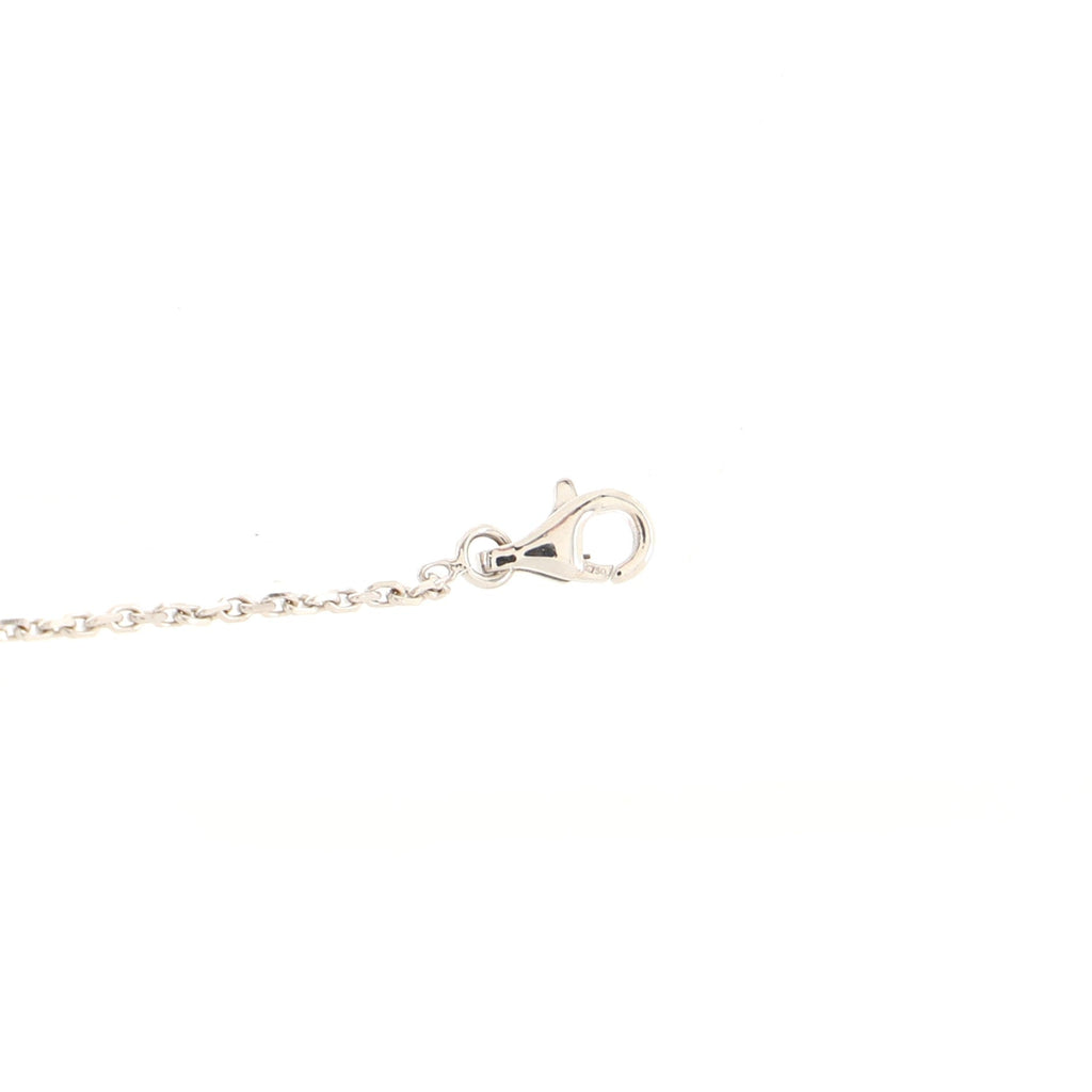 Camelia Lariat Necklace 18K White Gold with Diamonds and Agate