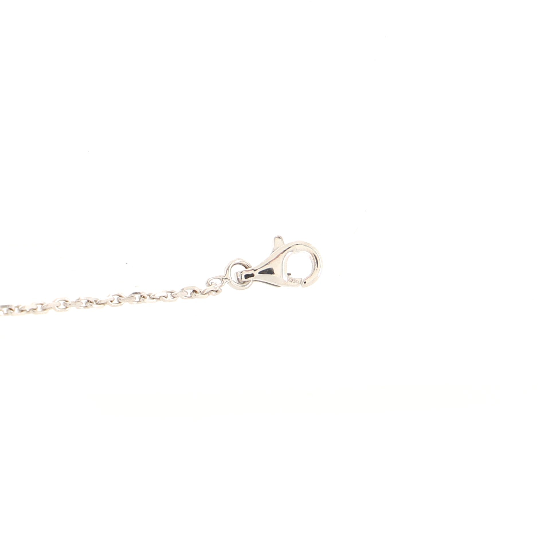 Camelia Lariat Necklace 18K White Gold with Diamonds and Agate