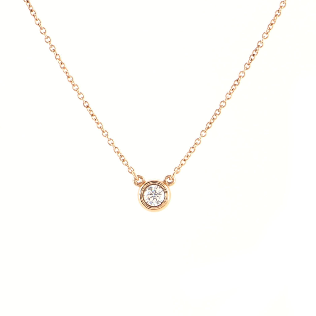 Elsa Peretti Diamonds By The Yard Pendant Necklace 18K Rose Gold and Diamond 0.17CT