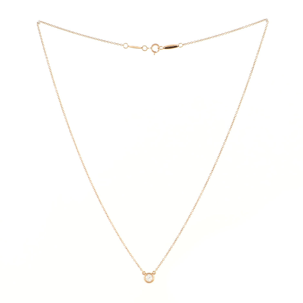 Elsa Peretti Diamonds By The Yard Pendant Necklace 18K Rose Gold and Diamond 0.17CT