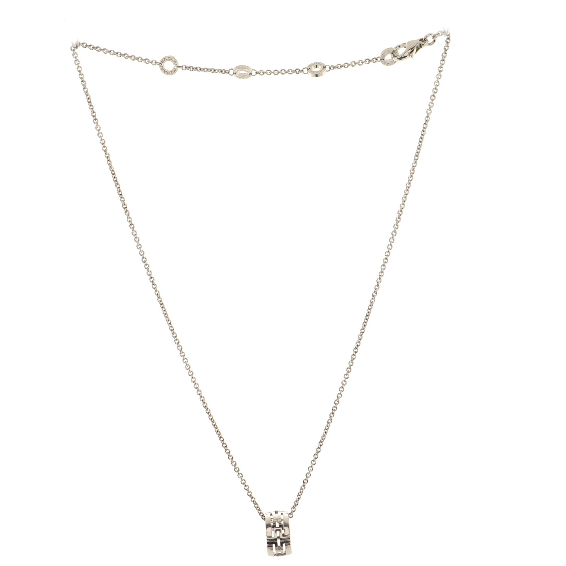 Parentesi Pendant Necklace 18K White Gold