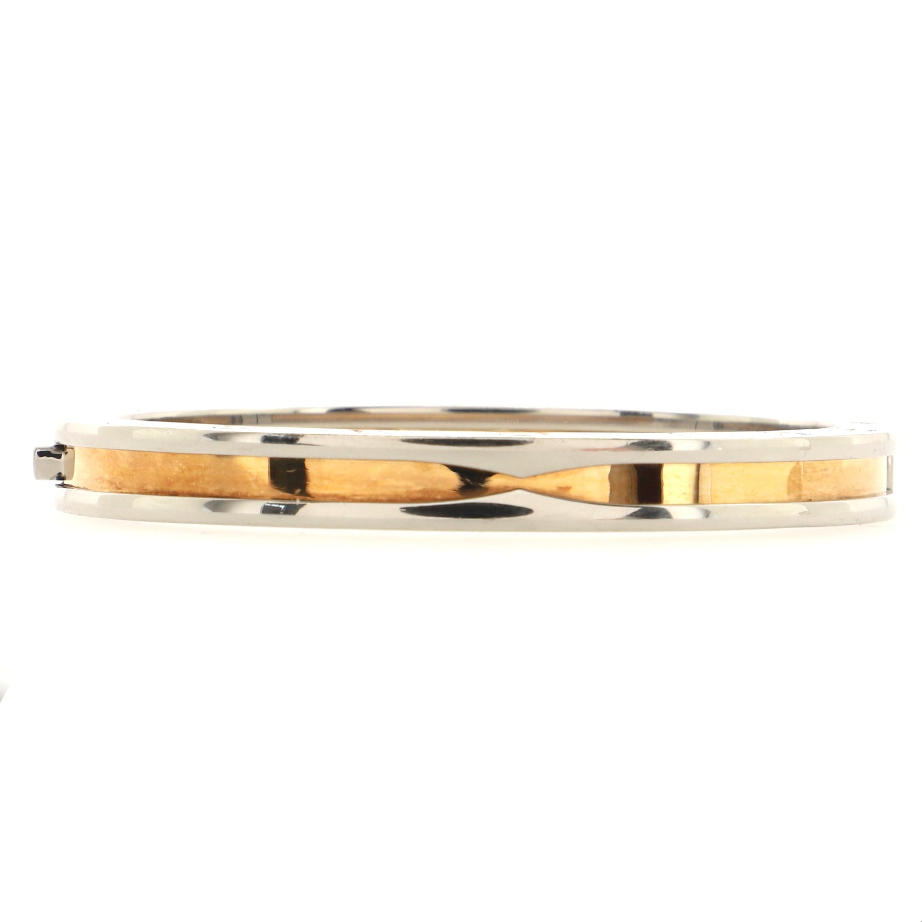 B.Zero1 Hinged Bangle Bracelet 18K Rose Gold and Stainless Steel 5.5mm