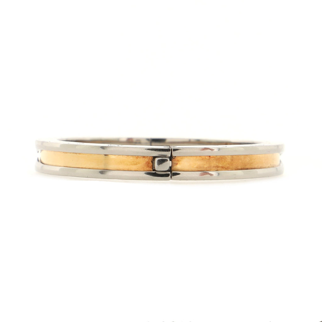 B.Zero1 Hinged Bangle Bracelet 18K Rose Gold and Stainless Steel 5.5mm