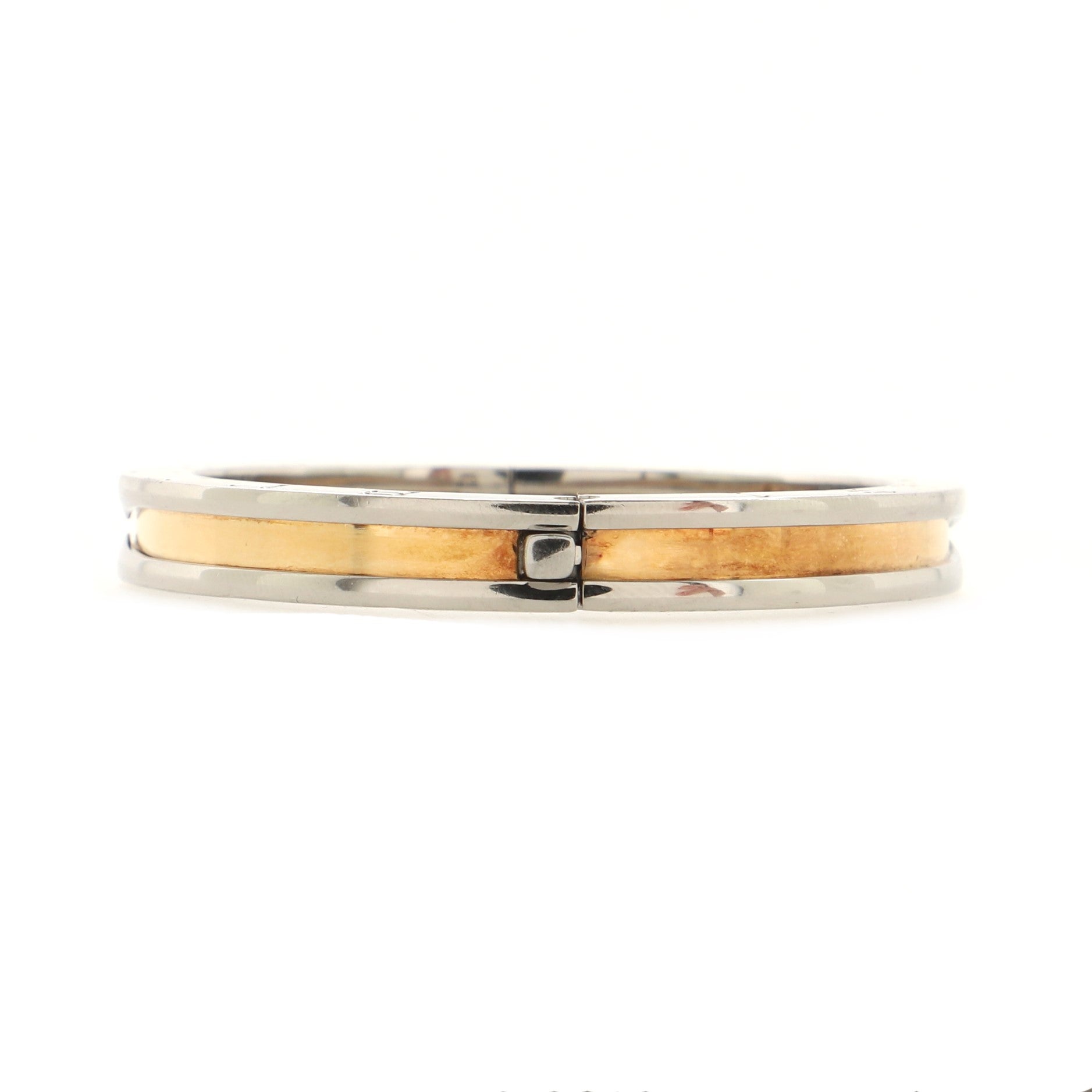 B.Zero1 Hinged Bangle Bracelet 18K Rose Gold and Stainless Steel 5.5mm