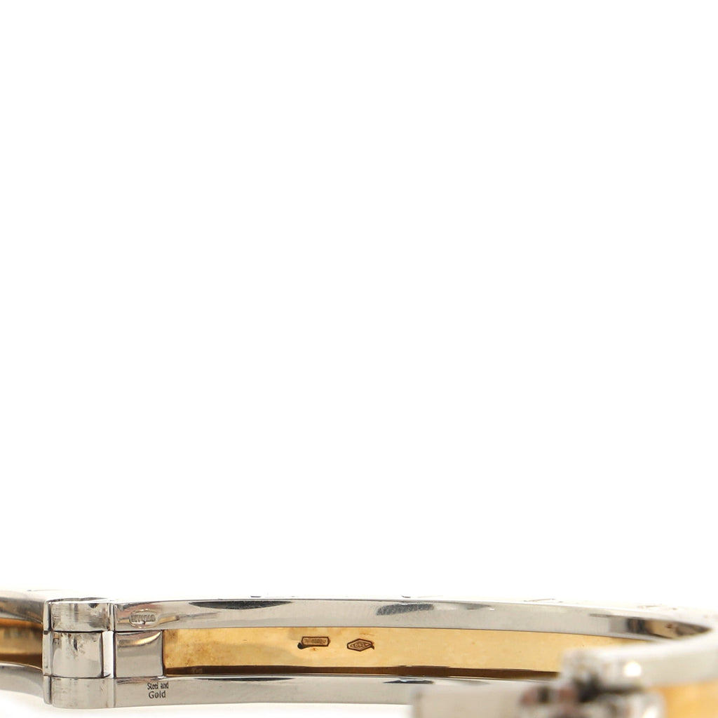 B.Zero1 Hinged Bangle Bracelet 18K Rose Gold and Stainless Steel 5.5mm