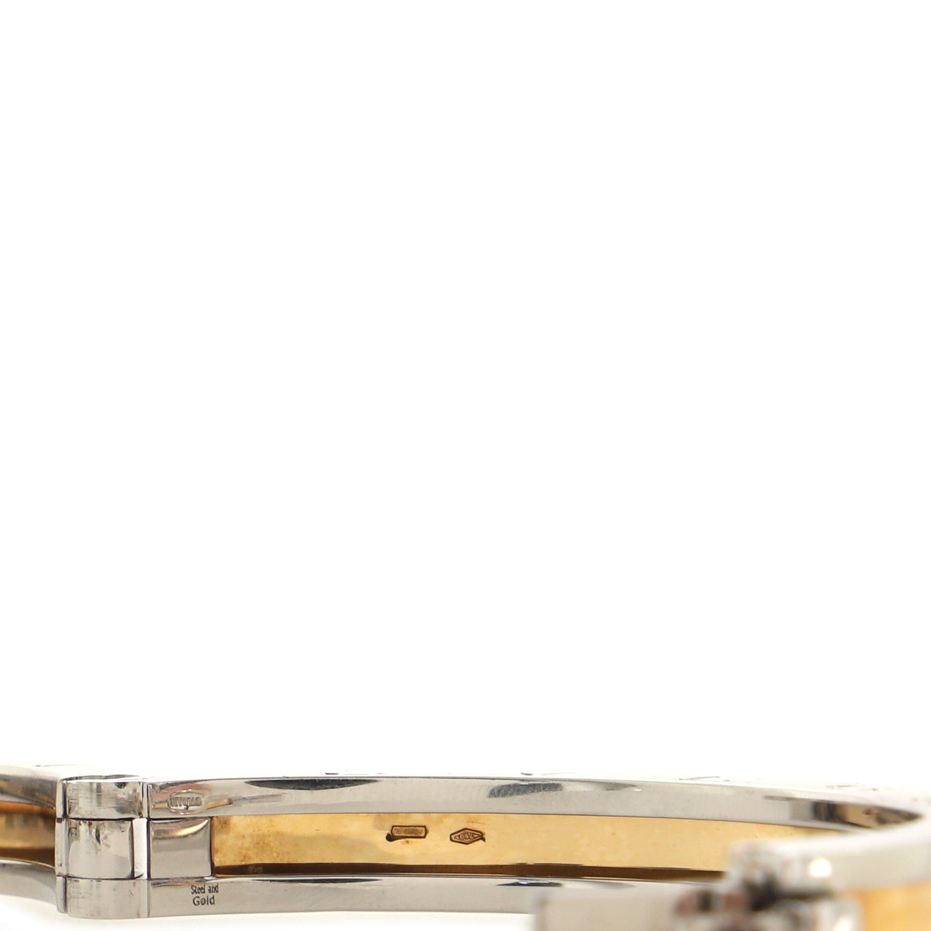 B.Zero1 Hinged Bangle Bracelet 18K Rose Gold and Stainless Steel 5.5mm