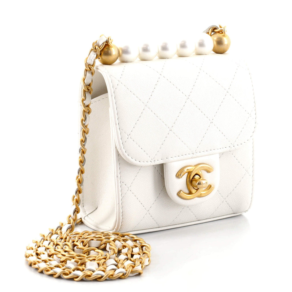 Chic Pearls Crossbody Bag Quilted Goatskin Mini
