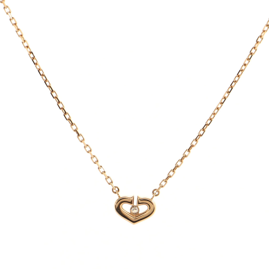 C Heart de Cartier Pendant Necklace 18K Rose Gold with Diamond XS